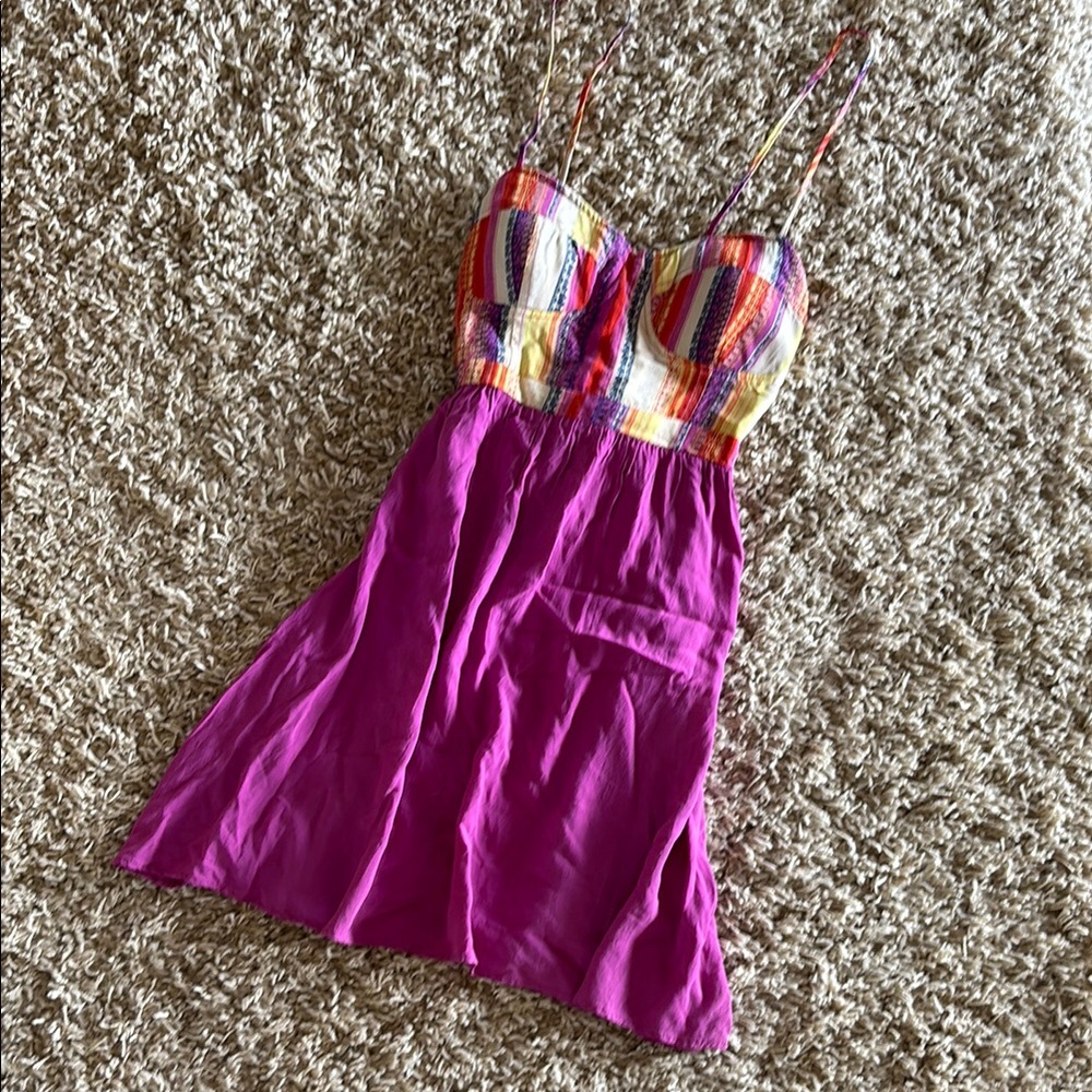 Colorful Striped and Pink Dress